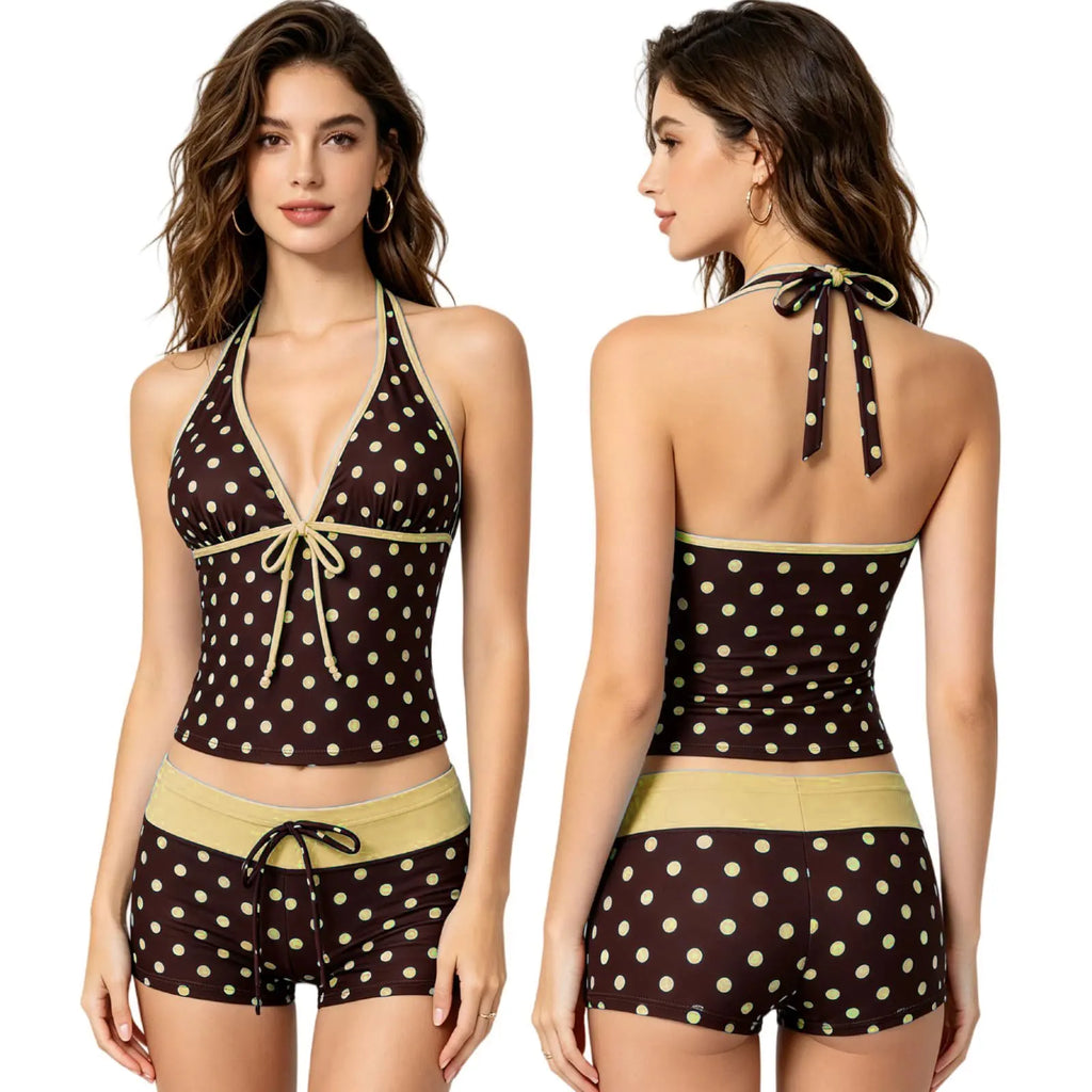 Women'S Swimsuit 2 Piece Polka Dot Tankini Swimsuit For Women Cute Bikini Top With Boyshorts Triangle Bathing Suit For Women - Matrix-studios.com