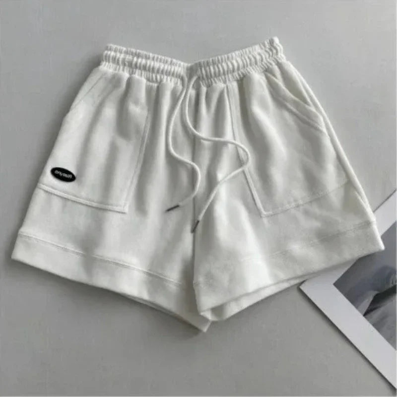 2026 Women's Comfortable Loose Wide-legged Drawstring A Pants Slim Waist Slim Fit Casual Home Versatile Sports Shorts New - Matrix Studios