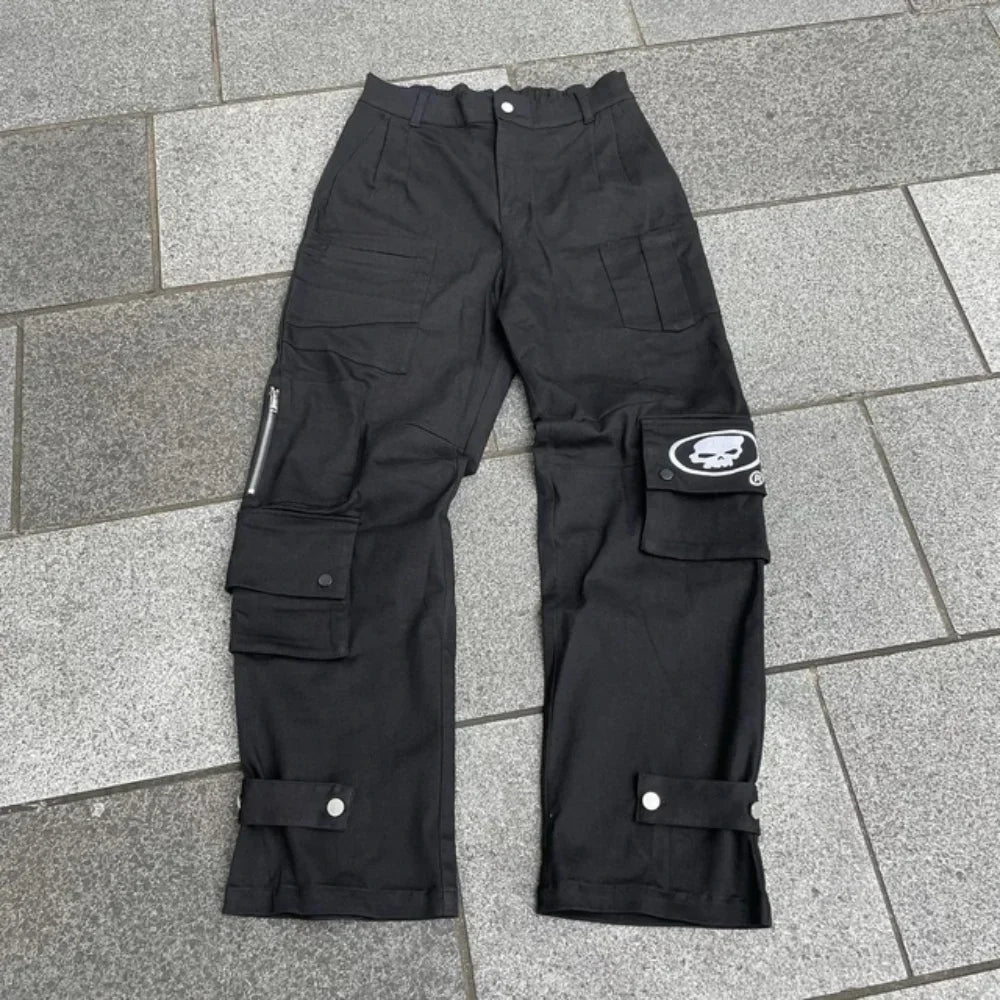 2025 New Prints Jeans Men Streetwear Baggy Wide Leg Jeans Korean Fashion Drapes Straight Casual Loose Denim Cargo Pants - Matrix Studios