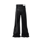 Streetwear Black Wax Leather Strecth Jeans for Men Ropa Hombre Baggy Y2k Flare Pants Oversized Straight Denim Trousers - Matrix Studios