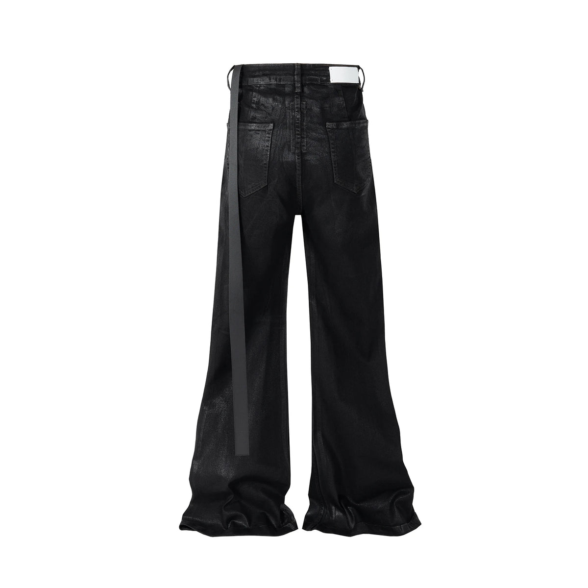Streetwear Black Wax Leather Strecth Jeans for Men Ropa Hombre Baggy Y2k Flare Pants Oversized Straight Denim Trousers - Matrix Studios