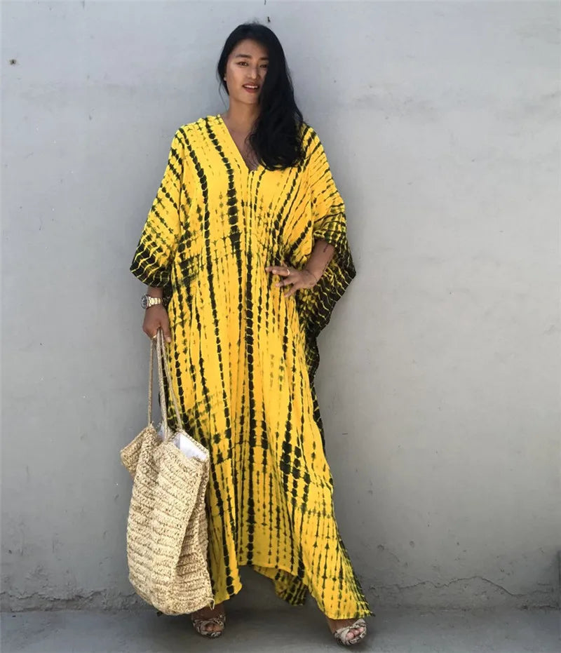 Plus Size Women Beachwear Long Beach Coverups Kaftan Casual Caftan Dress Swimwear cover ups - Matrix Studios