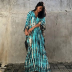 2026 Summer Bohemian Striped Print Women Beach Dress Bathing Suit Cover Up Summer Tunic for Woman Beachwear Robe De Plage Kaftan - Matrix Studios