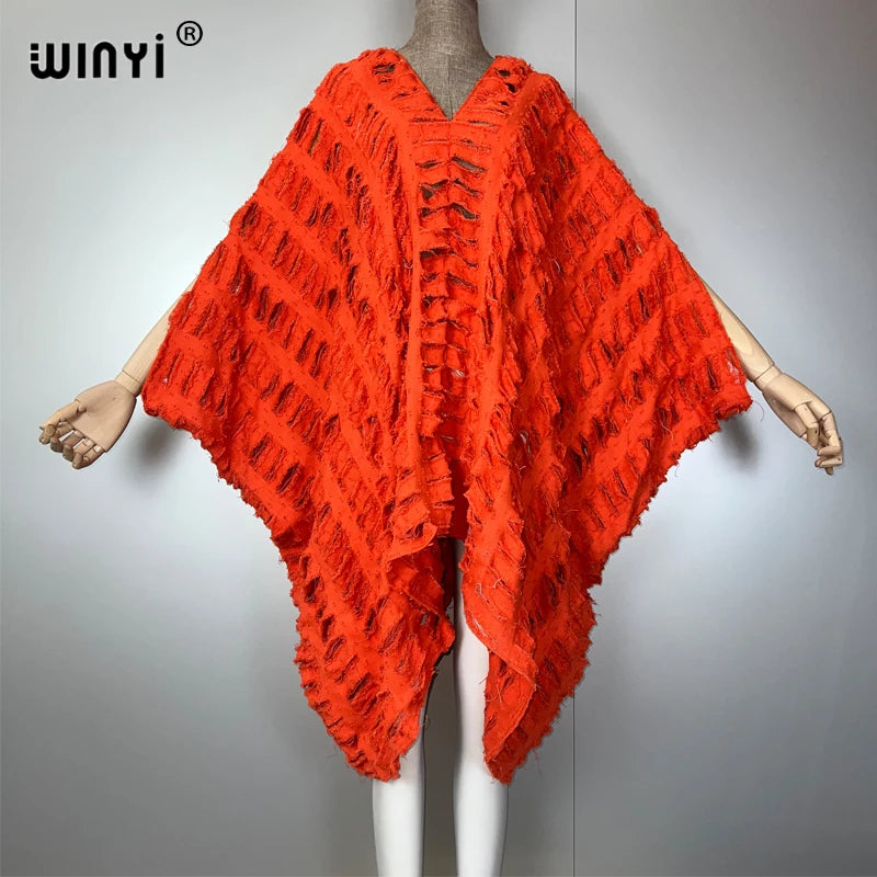 WINYI Original V Neck Denim Sexy Short Dress with Holes New Fashion Africa Womens Party Holiday Casual Maxi Beach Dress - Matrix Studios