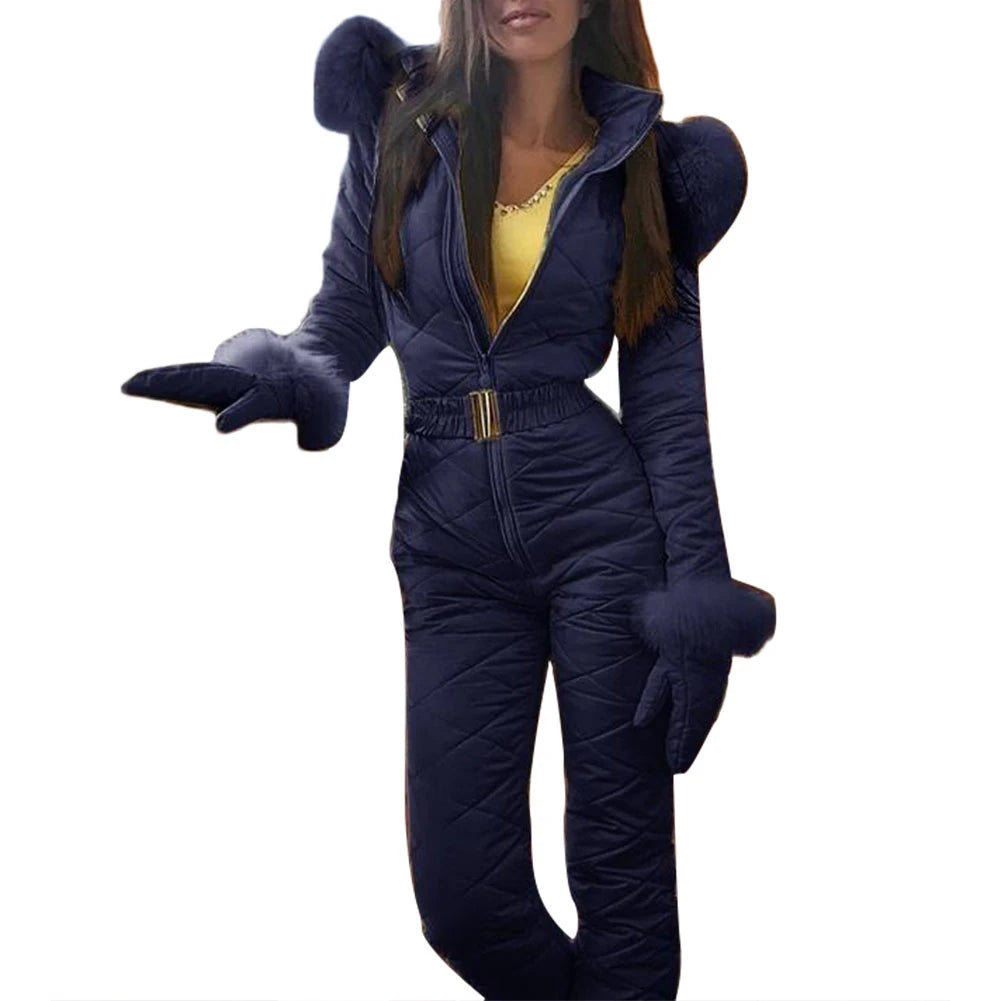 Winter Snowboard Jumpsuit Winter Outdoor Women's Hooded Jumpsuit Windproof Waterproof Ski Suit for Snowboarding Hiking Women Ski - Matrix Studios