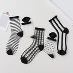 Summer Lace Mesh Transparent Women Socks Ultra-thin Breathable Women Girls Short Socks Harajuku Vintage Streetwear Crew Socks - Matrix Studios