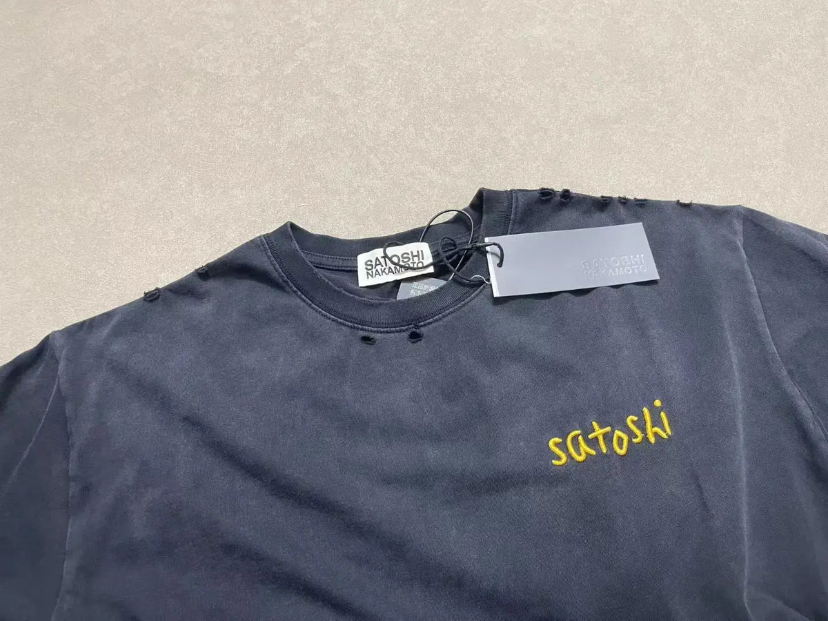 Satoshi Nakamoto Hole Chain Stitch T Shirt Men Women High Quality Tee Tops T-Shirt - Matrix-studios.com