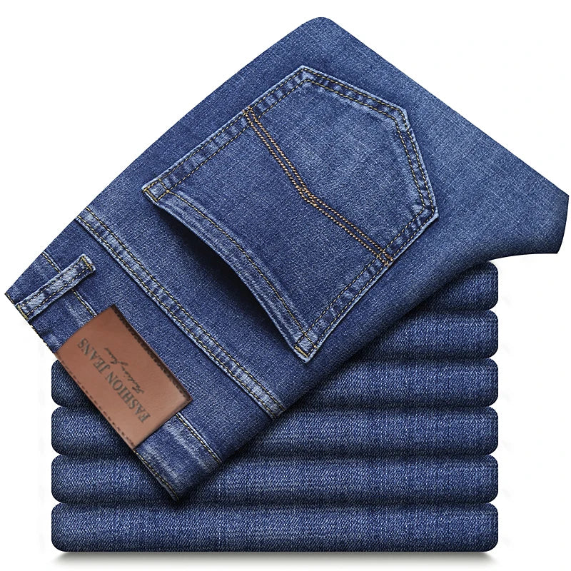 Wthinlee 8 Models Spring Autumn Business Jeans Men Casual Straight Stretch Fashion Classic Work Denim Trousers Brand Clothing - Matrix Studios