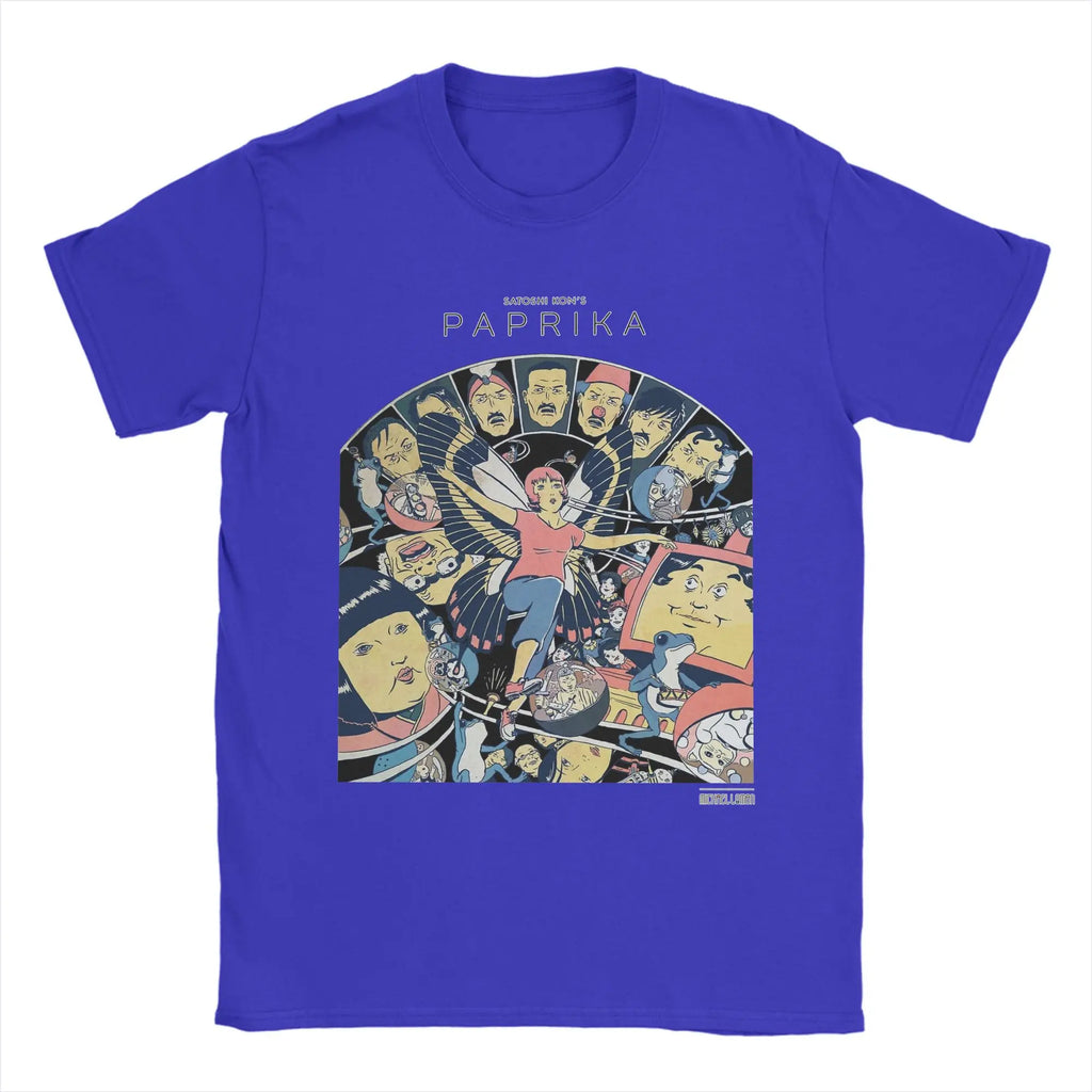 Paprika Satoshi Kon Anime Film Montage T Shirts Men's  100% Cotton T-Shirts Crew Neck  Tees Short Sleeve Clothing 4XL 5XL - Matrix-studios.com