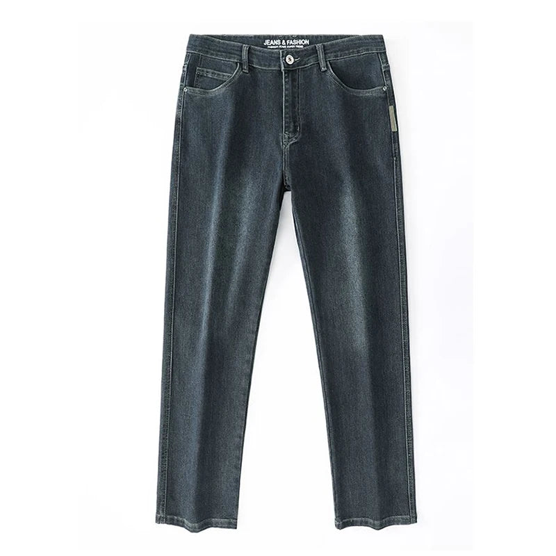 Spring and Autumn Men's Baggy Jeans Casual Straight Stretch Versatile Wide-leg Business Denim Pants Comfortable Loose Trousers - Matrix Studios