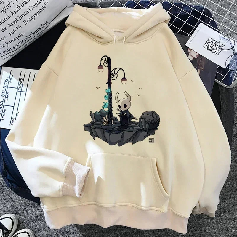 Hollow Knight Hoodies Men Korea Ulzzang Grunge Y2k Aesthetic Fmale Autumn and Winter Pullover Hoddies Graphic Streetwear - Matrix Studios