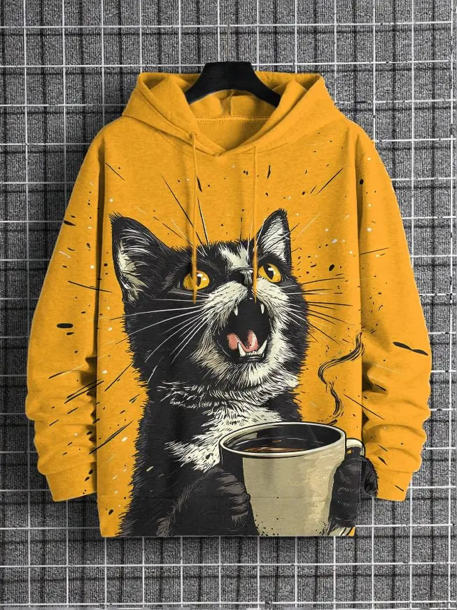2026 Men's Hoodies Funny Cat Dinosaur UFO Art 3D Printed Cartoon Sweatshirt Men Women Tracksuit Oversized Casual Street Y2k Coat - Matrix Studios