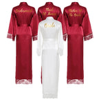 Women Long robe Satin Robe Bridal Robe Bridesmaid Robes Lace Robe Wedding Robe Sleepwear Bathrobe Dressing Long Gowns