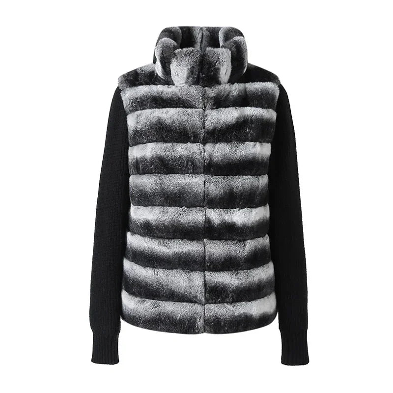 Street Faux Fur Patchwork Jacket Women Design Sense Long Sleeves Casual Female Coat 2025 Autumn Winter Lady Streetwear New - Matrix Studios
