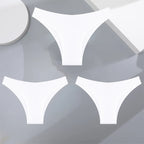 3Pcs Ultra-thin Seamless Silk Underwear Women's Panties Sexy Low-Waist Stretch Bikini Solid Color Briefs Lingerie XS-XXL Fashion - Matrix Studios