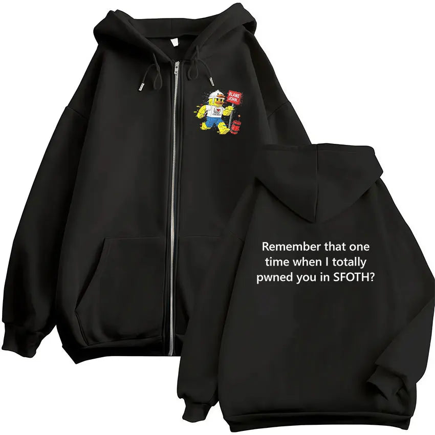 Funny Blame John Meme Zipper Hoodie Shedletsky Forsaken Fashion Autumn/Winter Sweatshirt Men Women Casual Oversized Coats Hoody - Matrix Studios