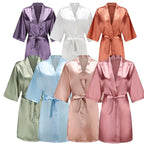 Women's Pure Short Silky Robes Bridesmaid Bride Party Satin Robes Sleepwear