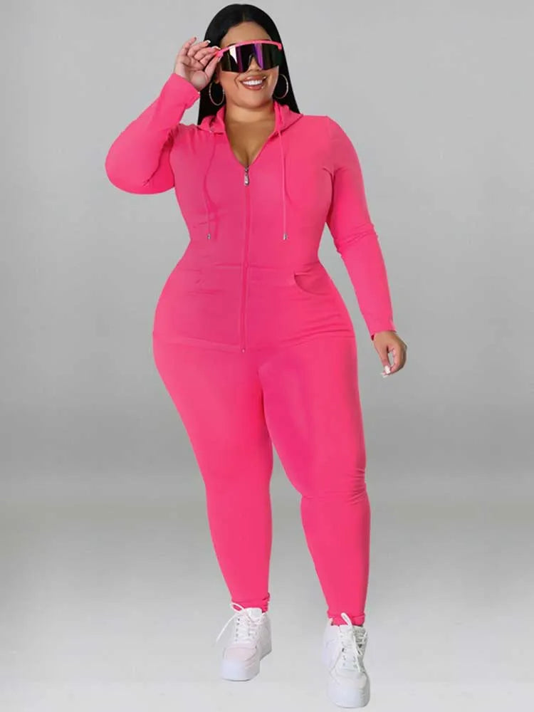 Plus Size Women 2 Piece Set Outfit Stretchy Hoode and Pant Trouser Suits New in Matching Sets Fall Workout Outfits Tracksuit - Matrix-studios.com