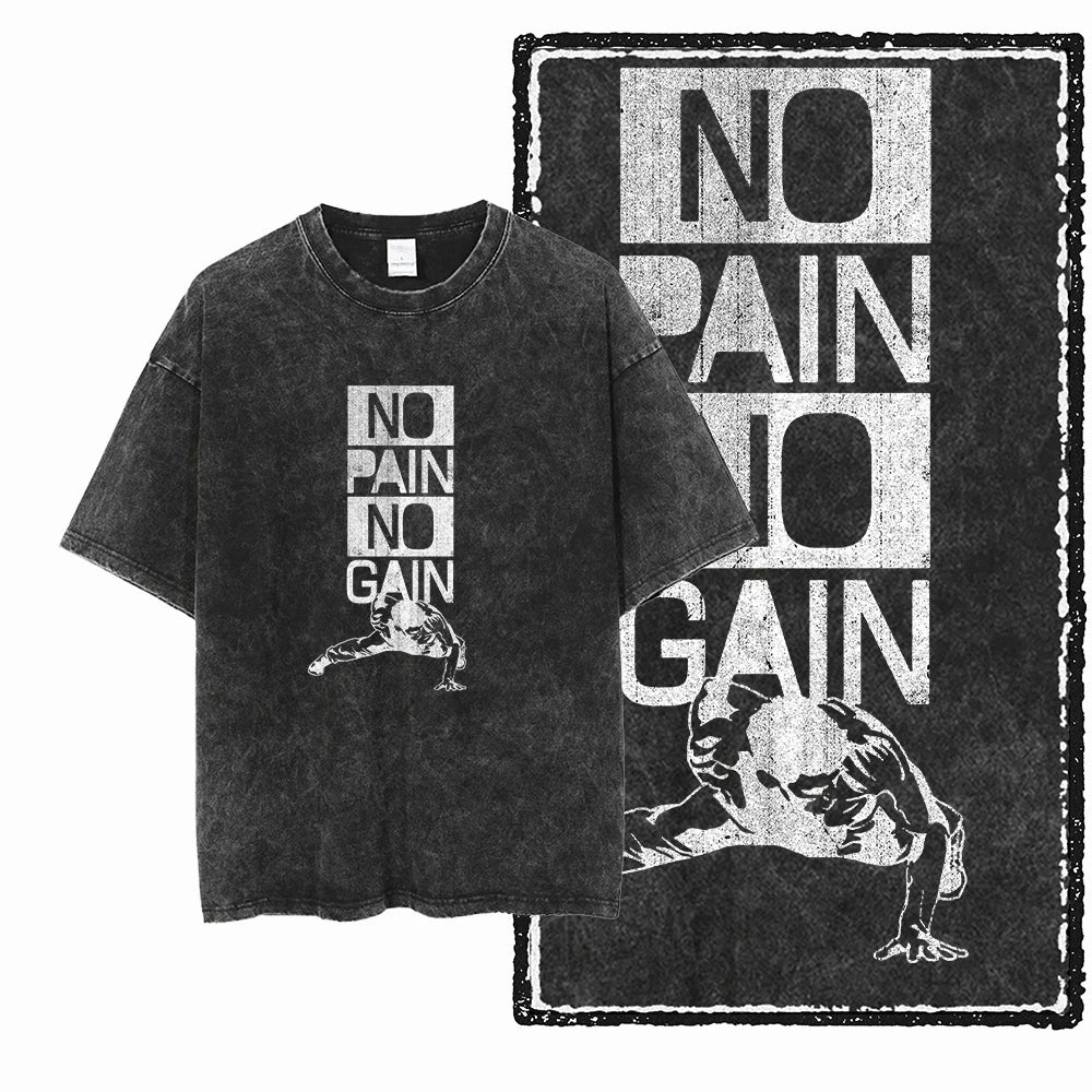 YG BODY BUILDING Printed Cotton Acid Washed Graphic Unisex T Shirt Cool CROSSFIT Streetwear Men Tshirts Big Size Tee for Men - Matrix Studios
