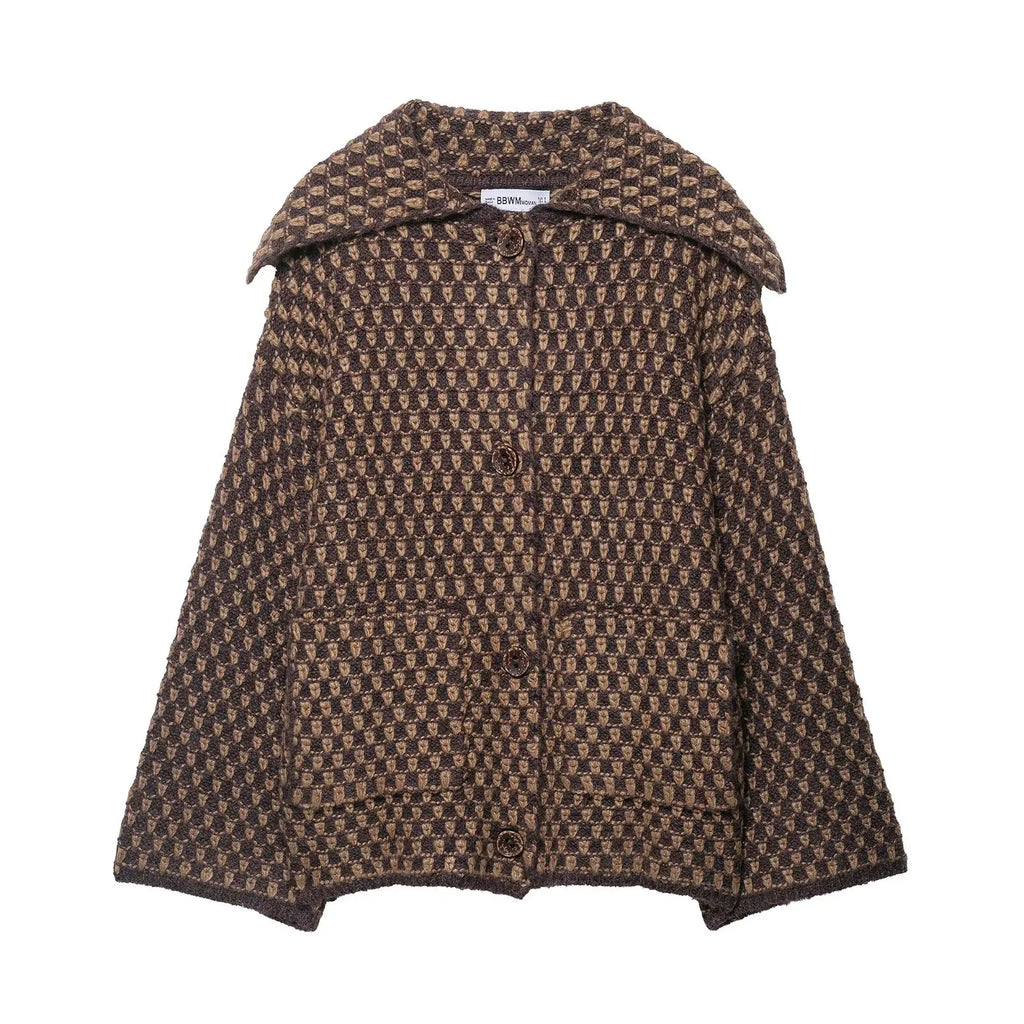 TFAFXY Casual Women Sweater Single Breasted Long Sleeve Knitted Cardigans New Fashion 2025 Autumn Winter Oversized Jackets - Matrix Studios