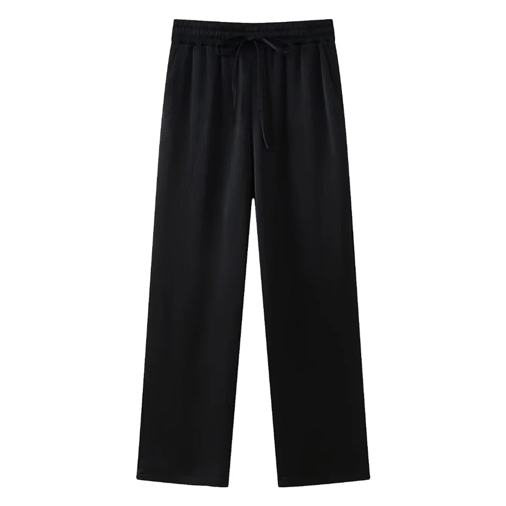 European and American Style 2024 Spring and Summer New Women's Clothing Wrinkle Effect Double Breasted Suit Jacket Pants Set - Matrix-studios.com