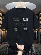 Y2k New American Casual Street Retro High Street Letter Short-sleeved T-shirt Men Summer Pure Cotton Loose Half Sleeve