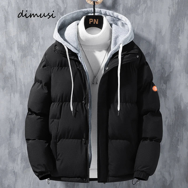 Winter Men's Padded Jackets Fashion Men Cotton Warm Down Hooded Parkas Coats Casual Men Thermal Windbreaker Coats Clothing 5XL - Matrix Studios
