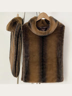 Mumaroho 2026 Winter Spring Women Faux Fur Sable Vest Crop Top Solid  Turtleneck Eco Mink Faux Fur Tank Tops Pullover Jacket - Matrix Studios