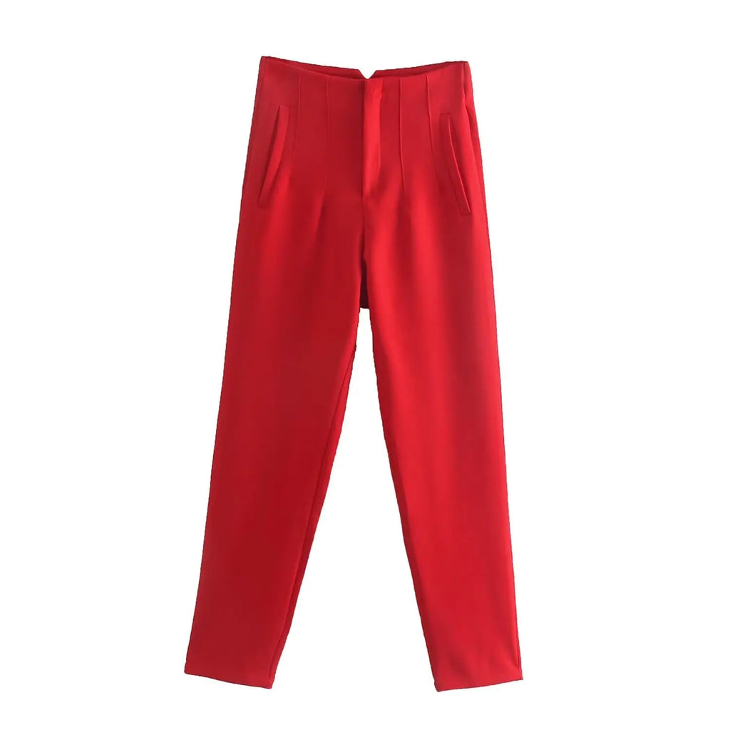 Koekop Office outfits Pencil Trousers Black Pink White Ladies Pants Fashion Office Wear High waist Pants for Women Formal Pants - Matrix-studios.com