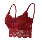 New Women Lace Bras Top Comfortable Bralette Solid Color Sexy Underwear Vest Female Hollow Out Wireless Lingerie Seamless Bra - Matrix Studios