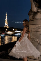 Xijun Glitter Long Wedding Dresses Sweetheart Sleeveless Prom Dresses Tulle Bridal Gowns Bride Robes Vestidos De Novia Evening - Matrix Studios