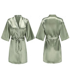 Women's Pure Short Silky Robes Bridesmaid Bride Party Satin Robes Sleepwear