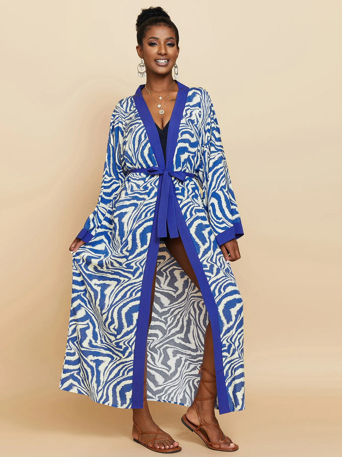 2026 Women Swimsuit Beach Cover Up Dress Sleeve Kaftan Beach Tunic Long Pareos Bikinis Cover Ups Summer Robe Plage Beachwear - Matrix Studios