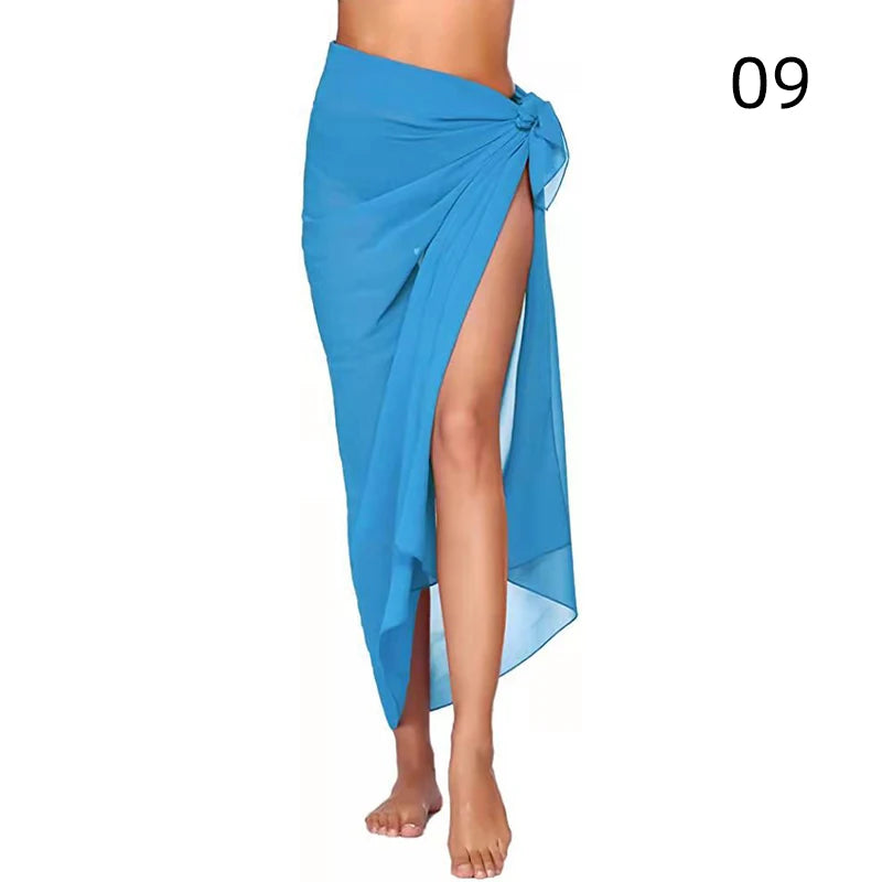 Summer Sexy Beach Skirts Women Beach Wear Chiffon Beach Wrap Skirt Towel Long Sarong Cover Up Sexy Bikini Scarf - Matrix Studios