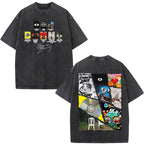 Rapper Bad Bunny Album Cover Print T-shirt Debi Tirar Mas Fotos DTMF Washed Vintage T Shirt Men Women Hip Hop Oversized T-shirts