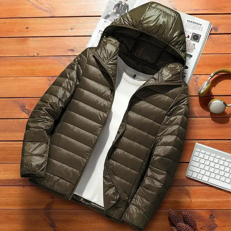Men Parkas Down Cost Stand Collar Zipper Parka Outerwear Loose Cardigan Solid Pockets Spliced Winter Casual Long Sleeve - Matrix Studios