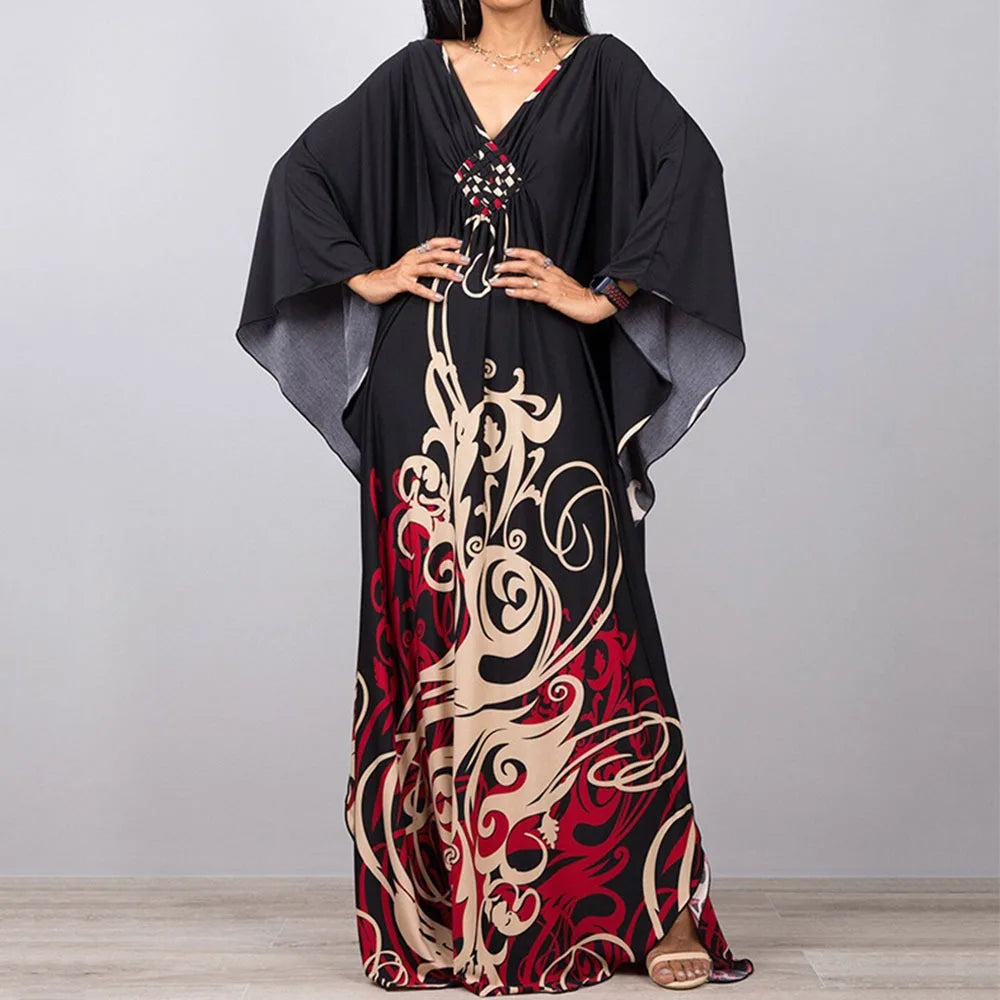 Maxi Long Dress Summer Sunscreen Smock Casual Vacation Swimsuit Cover Up Dress Loose Bathing Suit Beachwear Shirt for Women - Matrix Studios