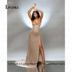 LIVANKA Sweetheart Neck Mermaid Evening Dresses Side High Split Floor-Length Prom Dresses Beading Customized Vestidos De Fiesta - Matrix Studios