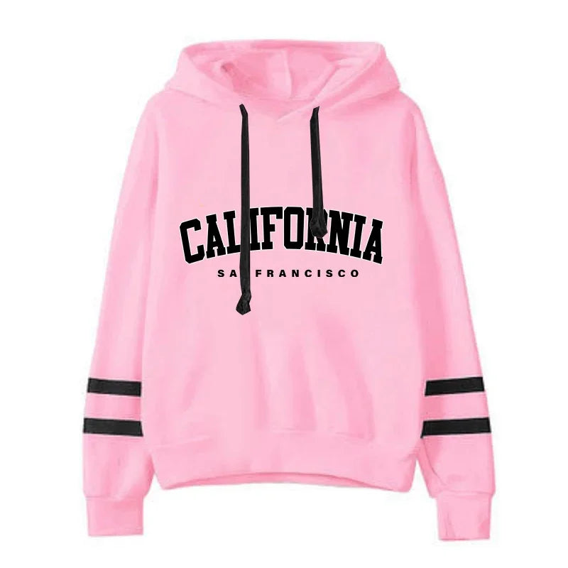 California Womens Tracksuit Casual Stripe Versatile Hooded Sweatshirt or Pants or Suit Simplicity Hot Sales Street Outfits S-3XL - Matrix-studios.com
