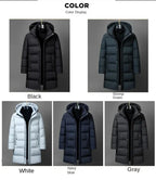 Canada Fashion Winter Jacket for Men Down Coat Parka Men's White Goose Down Jacket Collar Hooded Warm Thick Long Padding M-4XL - Matrix Studios