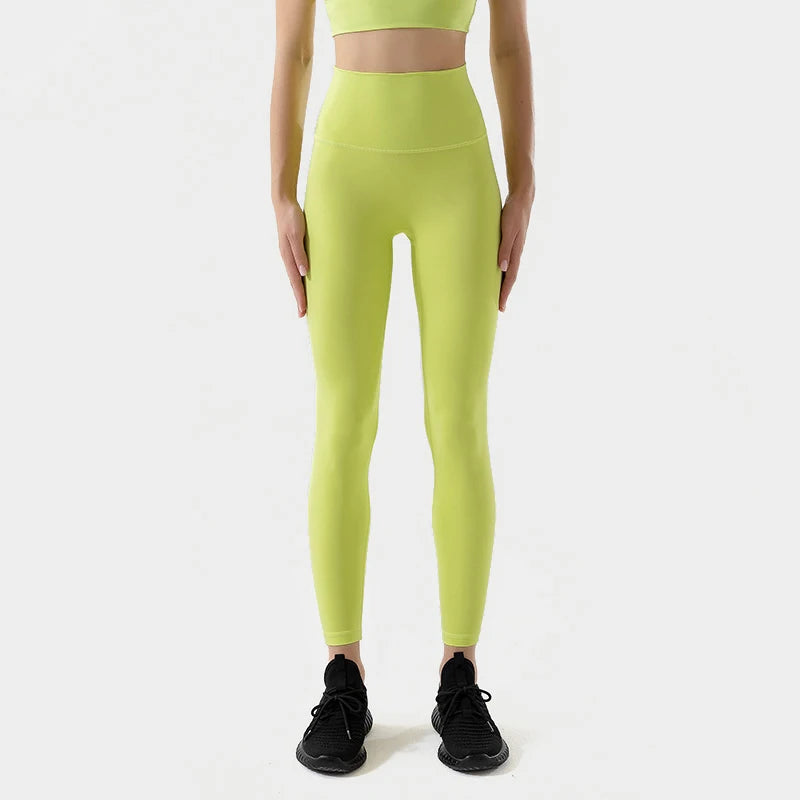 SOISOU Nylon Yoga Pants Gym Leggings Women Girl Fitness Soft Tights High Waist Elastic Breathable No T Line Sports Pants - Matrix-studios.com