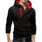 Men's Hoodies Long Sleeve Sweatshirts for Men Zipper Hooded Pullover High Neck Mens Sweatshirt Top Jacket Coat Black Sweater - Matrix Studios