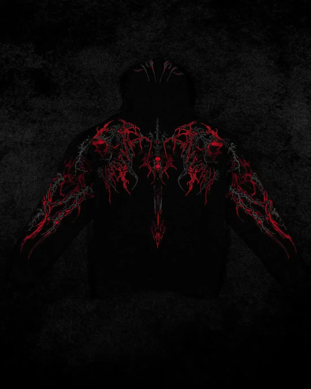 2025New American Style Men's Hooded Sweatshirt Trendy Brand Dark Style Sports Fitness High Street Autumn Winter Men's Sweatshirt - Matrix Studios