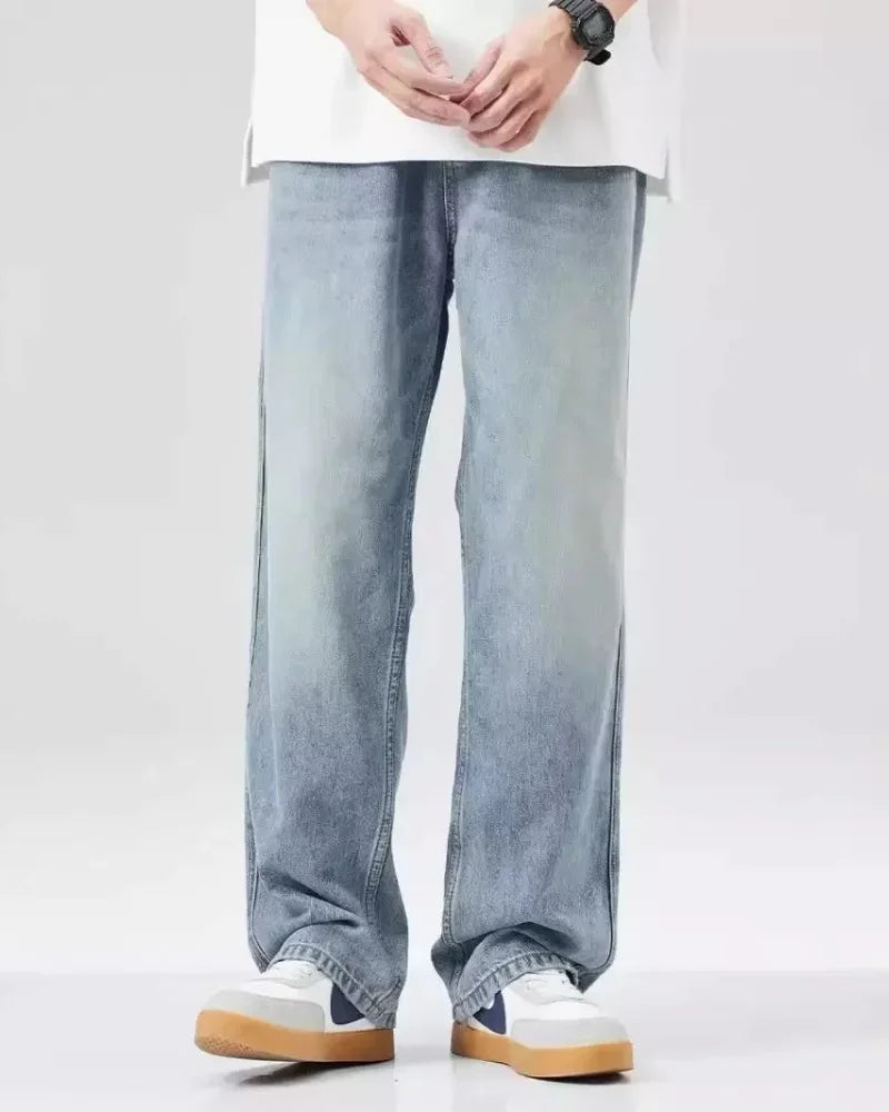 Men's Denim Pants Vintage Washing Wide Leg Loose Jeans Casual Straight American Style  Street Men Trousers Four Seasons New 2026 - Matrix Studios