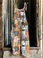 New Summer Women's Jumpsuit Cartoon Dog Print Fashion Cute Casual Jumpsuit Women's Parent-Child Outdoor Travel Lace-Up Jumpsuit - Matrix Studios