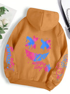 New Autumn Men's Personalized Smiling Face Print Comfortable Breathable Hooded Sweatshirt Outdoor Street Fashion Hooded Sweatshi - Matrix Studios