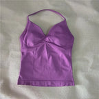 HBC Sexy V Neck Gym Tank Top Longline Strappy Vest Women Seamless Sports Running Tank Top Slim Fit Yoga Padded Workout - Matrix-studios.com