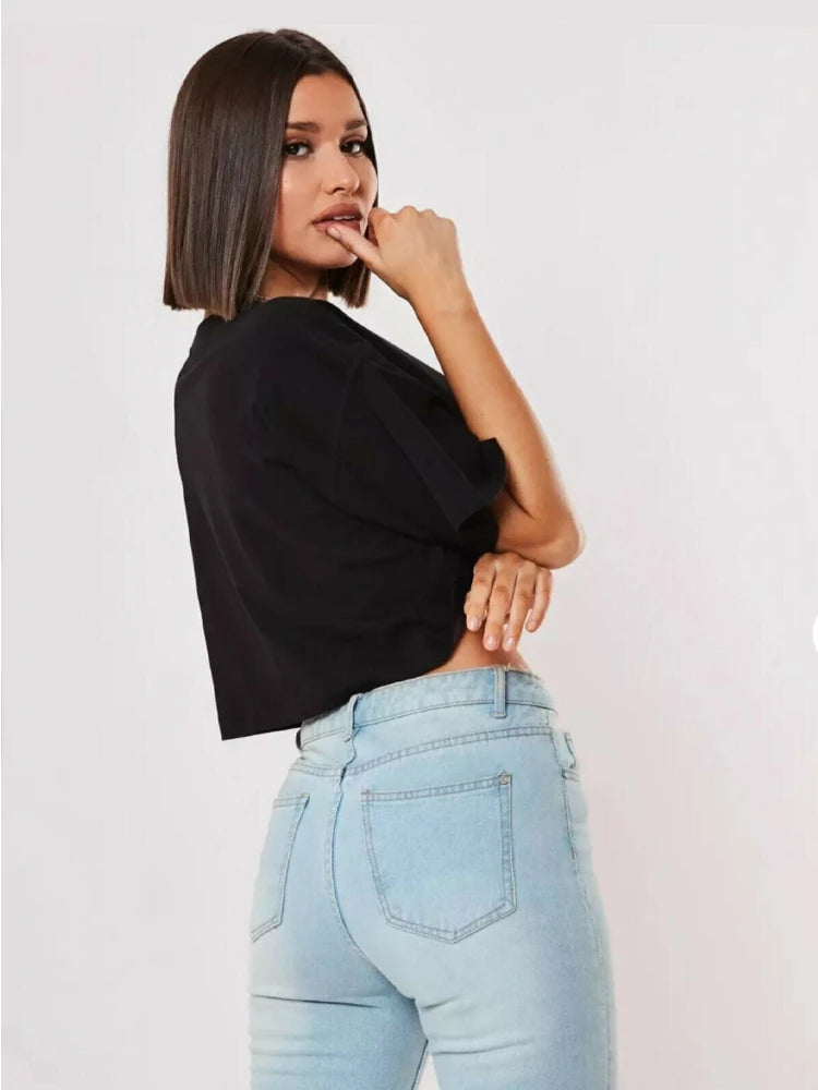 Cotton Women Short Sleeve Dance Running Clothes Yoga Fitness Crop Top  Navel Baring New Sport T-shirt Loose Gym Workout Shirts - Matrix-studios.com
