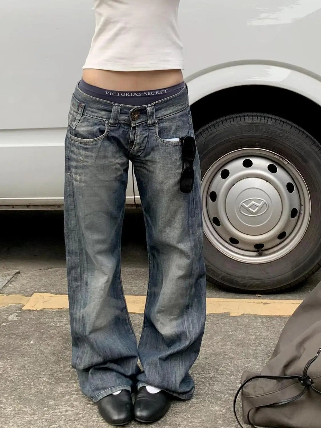 2025 Autumn Women's Blue Y2k Baggy Jeans Harajuku Japanese 2000s Style Denim Trousers American Vintage Jean Pants Trashy Clothes - Matrix-studios.com
