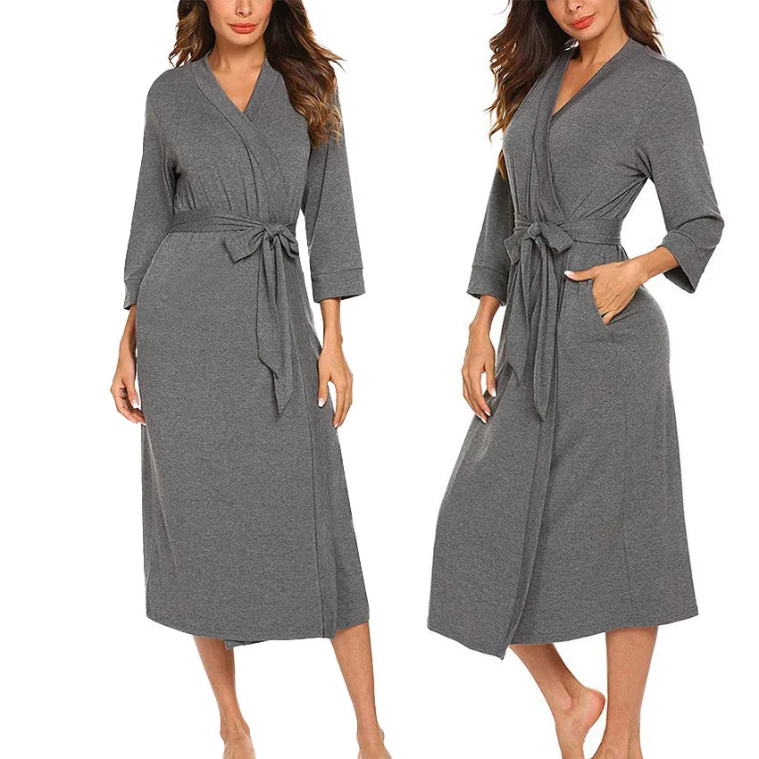 Large Size Cotton Bath Robe Women’s Casual Spring Autumn Sleepwear Woman Home Wear Bathrobe Long Sleeve Cotton Shower Clothing - Matrix-studios.com